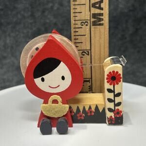 Decole Mini Tape Dispenser Red Hood Character with Remaining Crystal Stars Tape